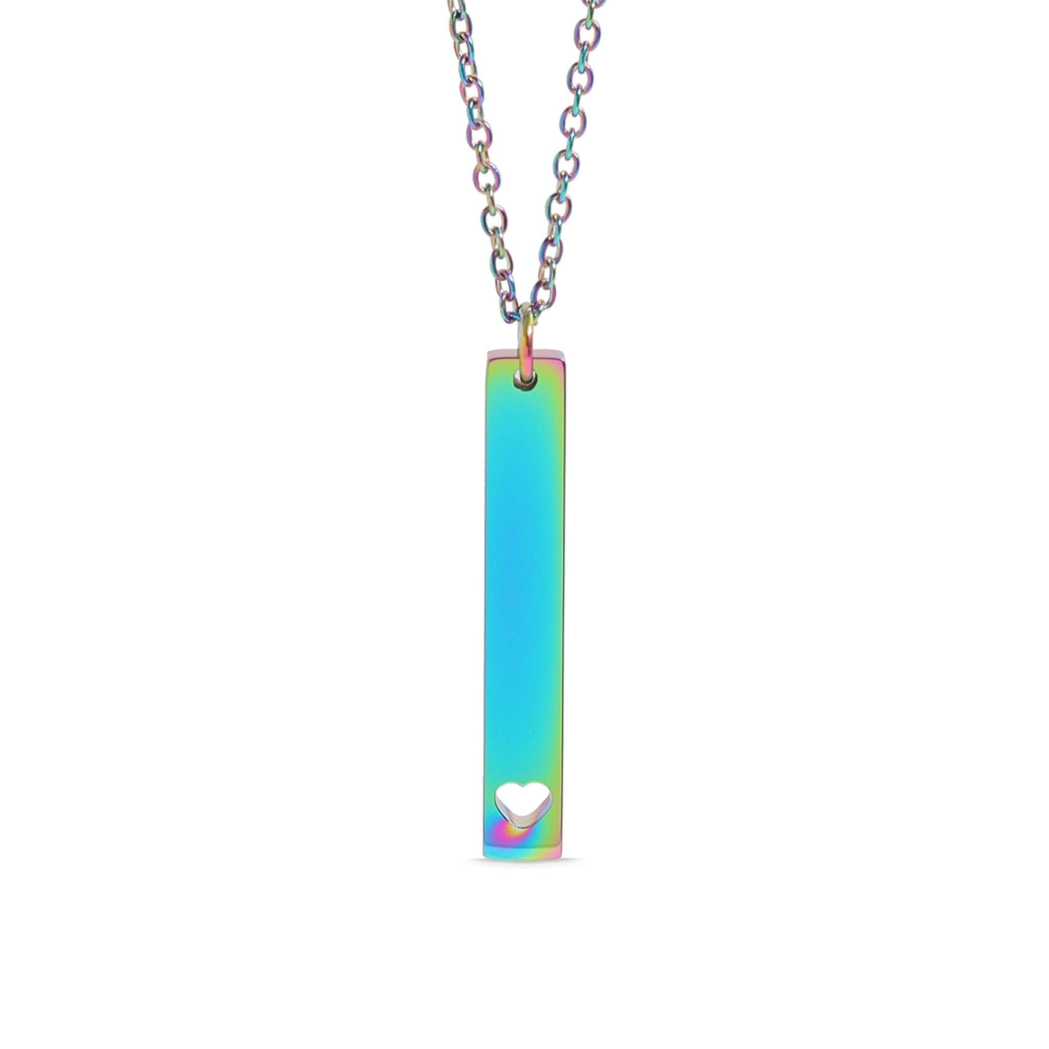 Vertical Bar Engravable Necklace