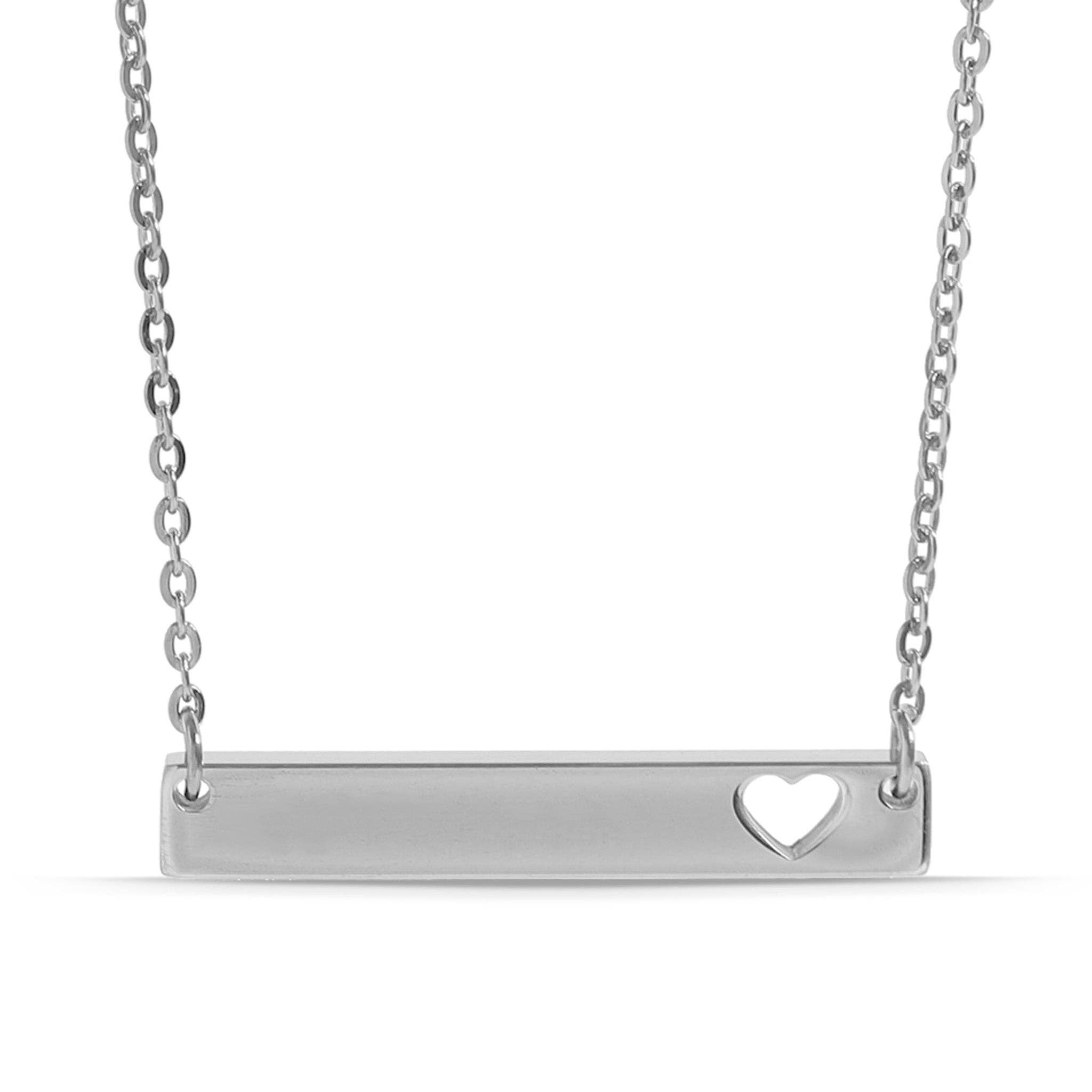 Heart Cutout Bar Necklace