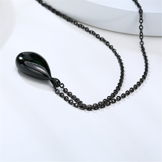 Human Ashes Teardrop Urn Pendant Necklace