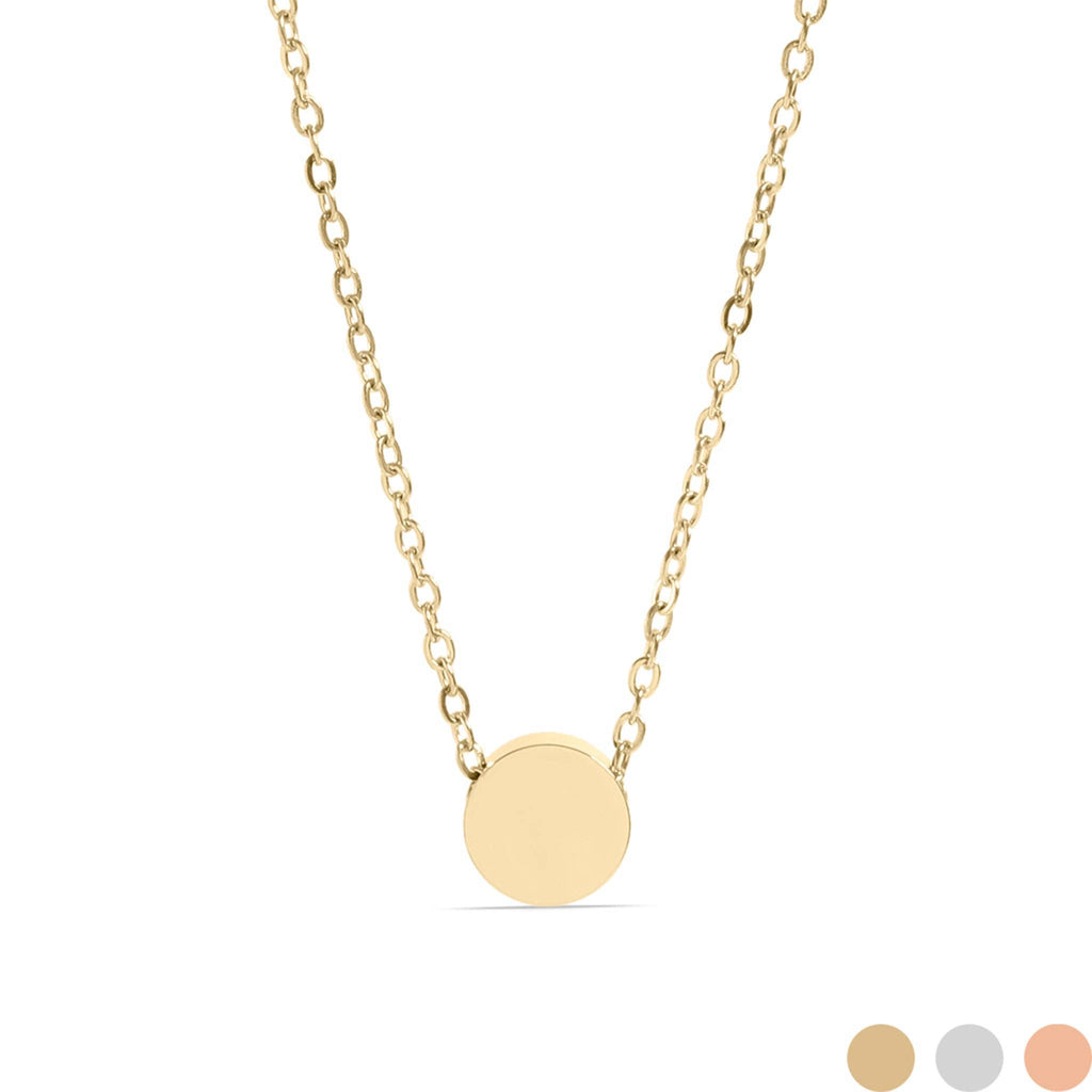 Mini Circle Necklace - 9mm Pendant & Chain