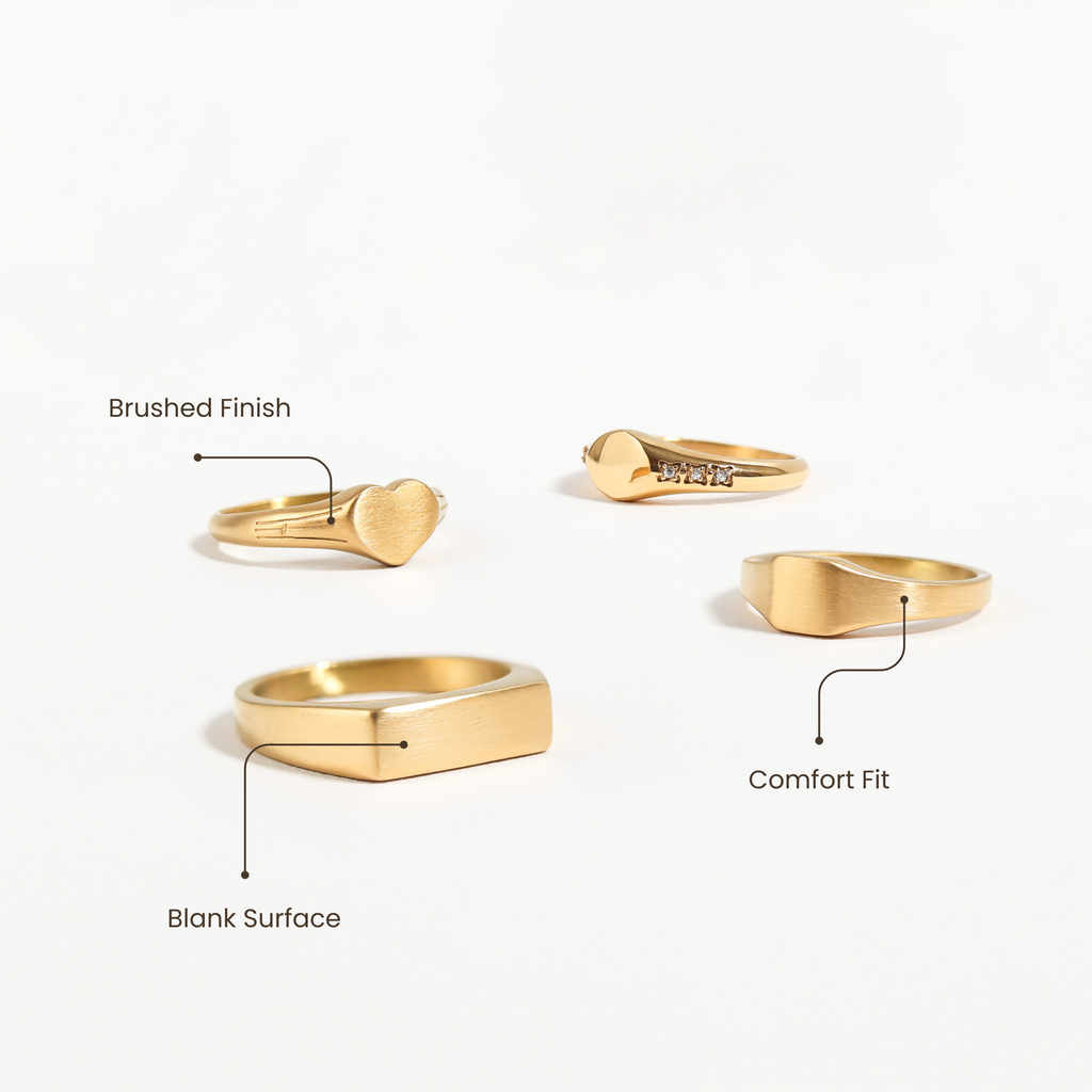 Signet Ring - CZ Set