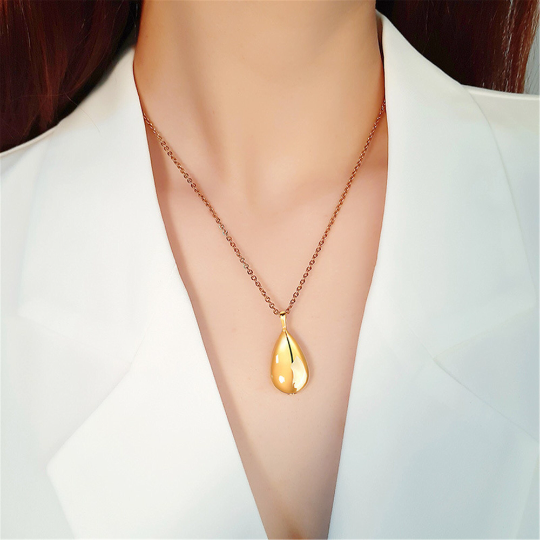Human Ashes Teardrop Urn Pendant Necklace