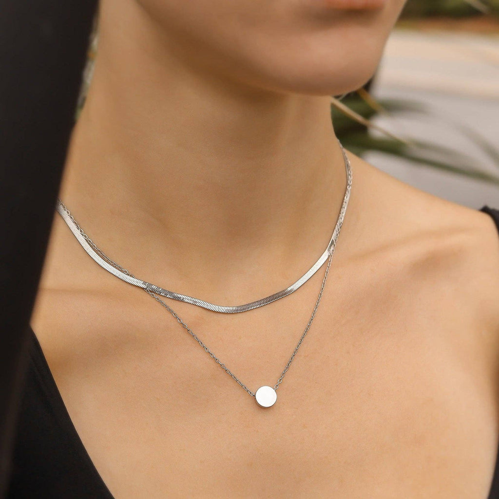 Mini Circle Necklace - 9mm Pendant & Chain