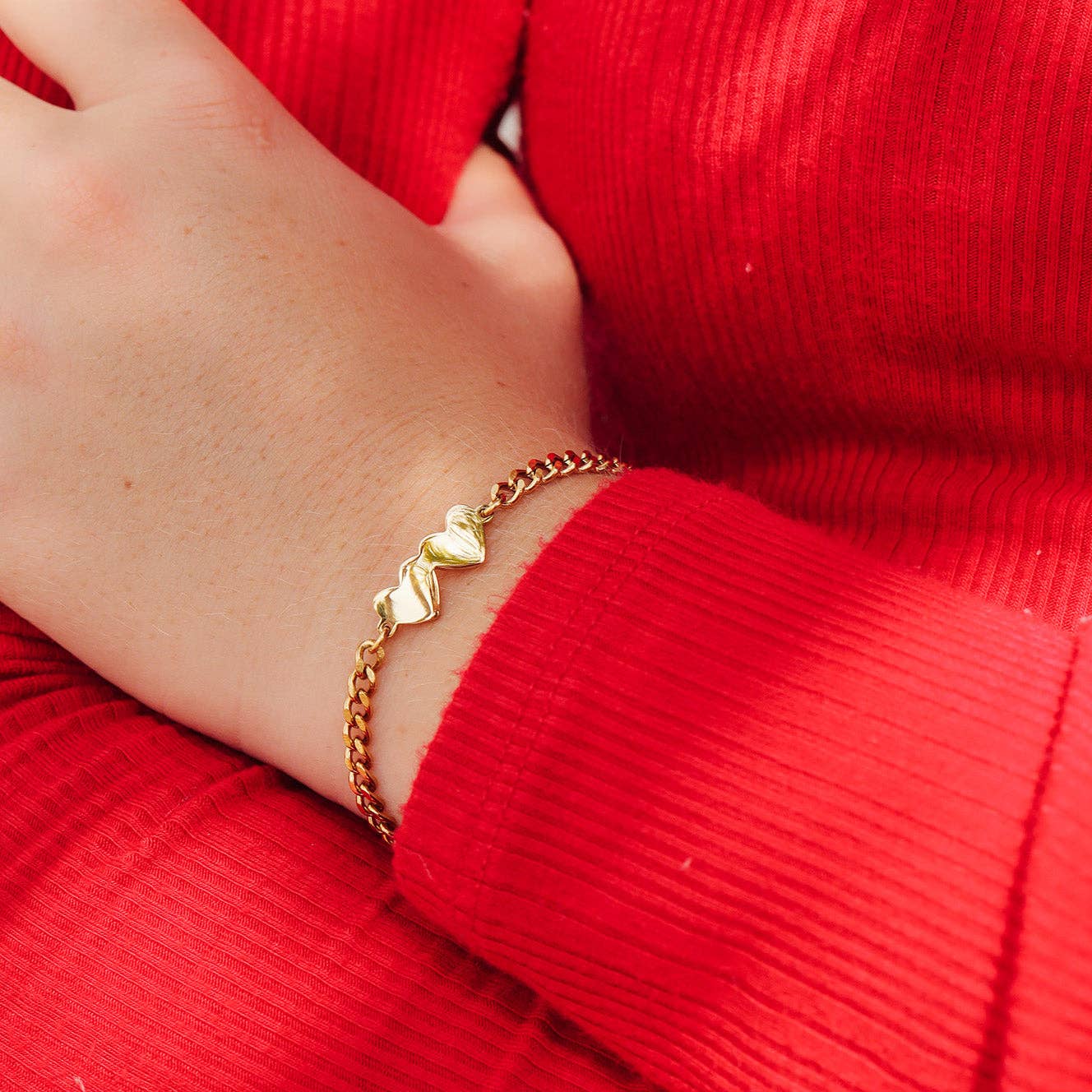 2 or 3 Heart Link Bracelet | Engravable