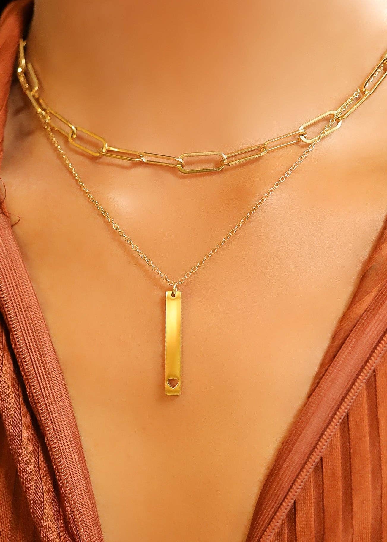 Vertical Bar Engravable Necklace