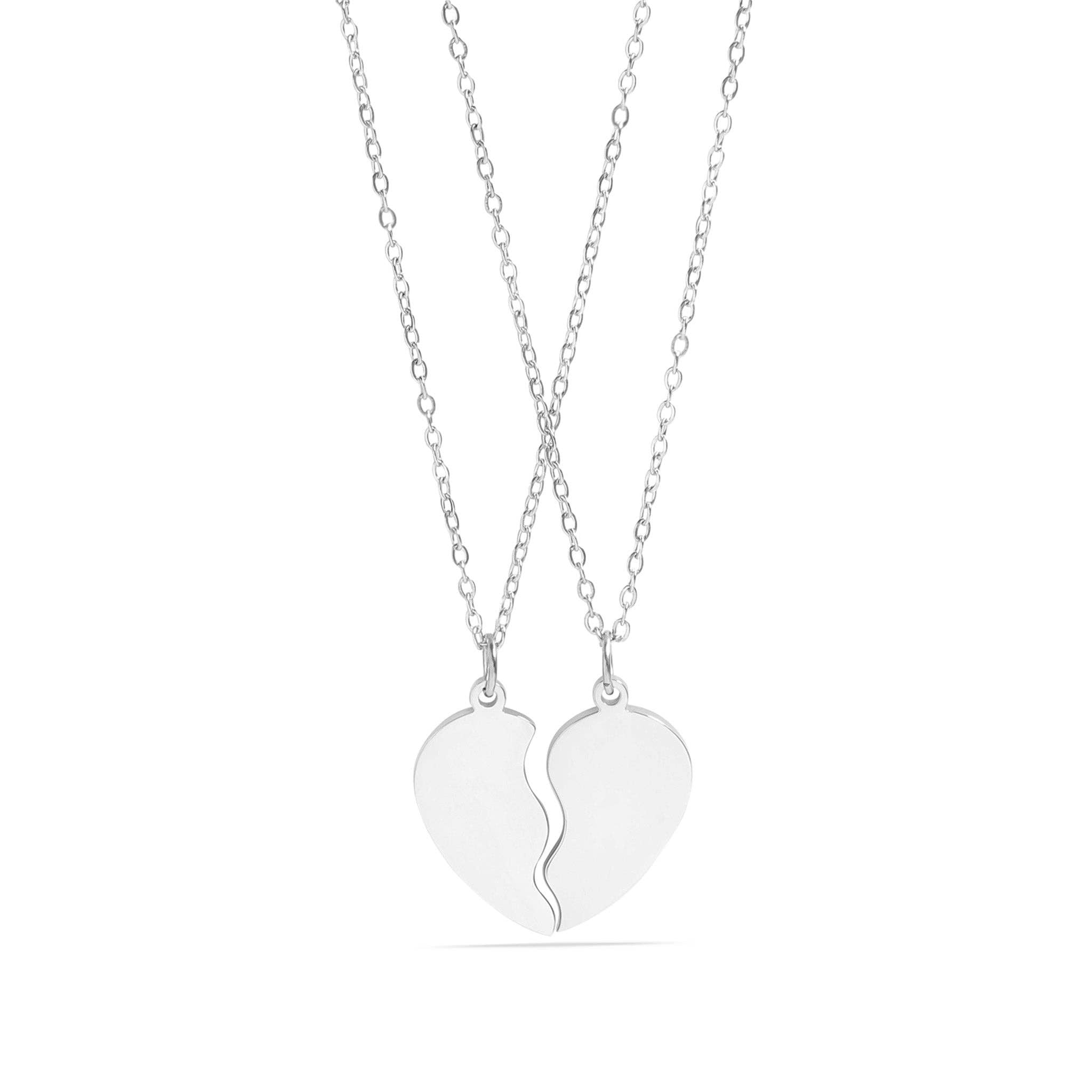 Break Apart Heart Necklace Set