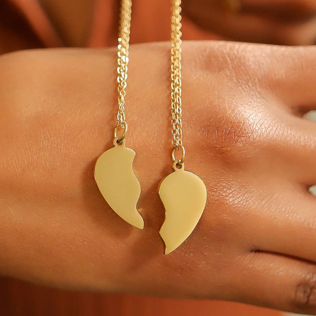 Break Apart Heart Necklace Set