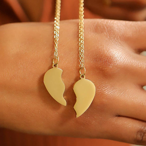 Break Apart Heart Necklace Set