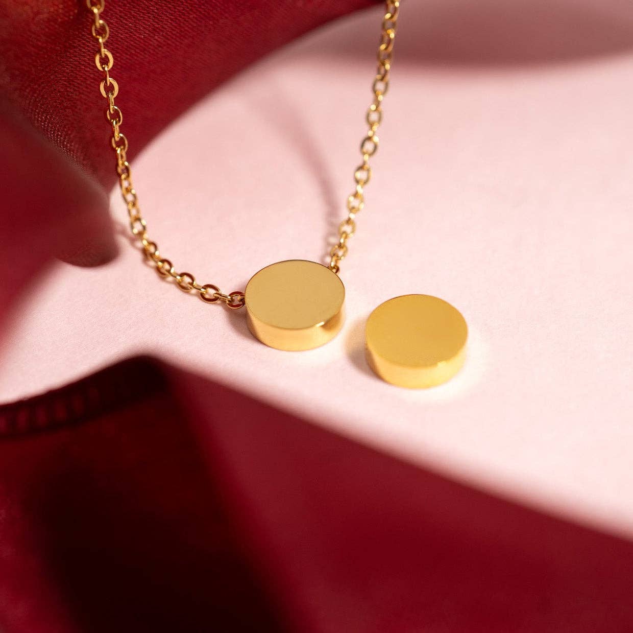 Mini Circle Necklace - 9mm Pendant & Chain