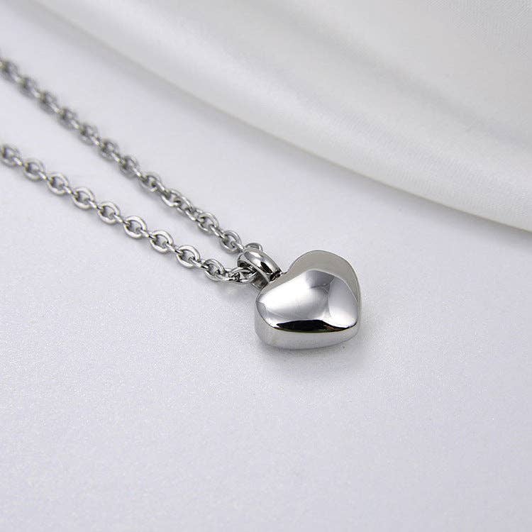 Human Ashes Heart Urn Pendant Necklace