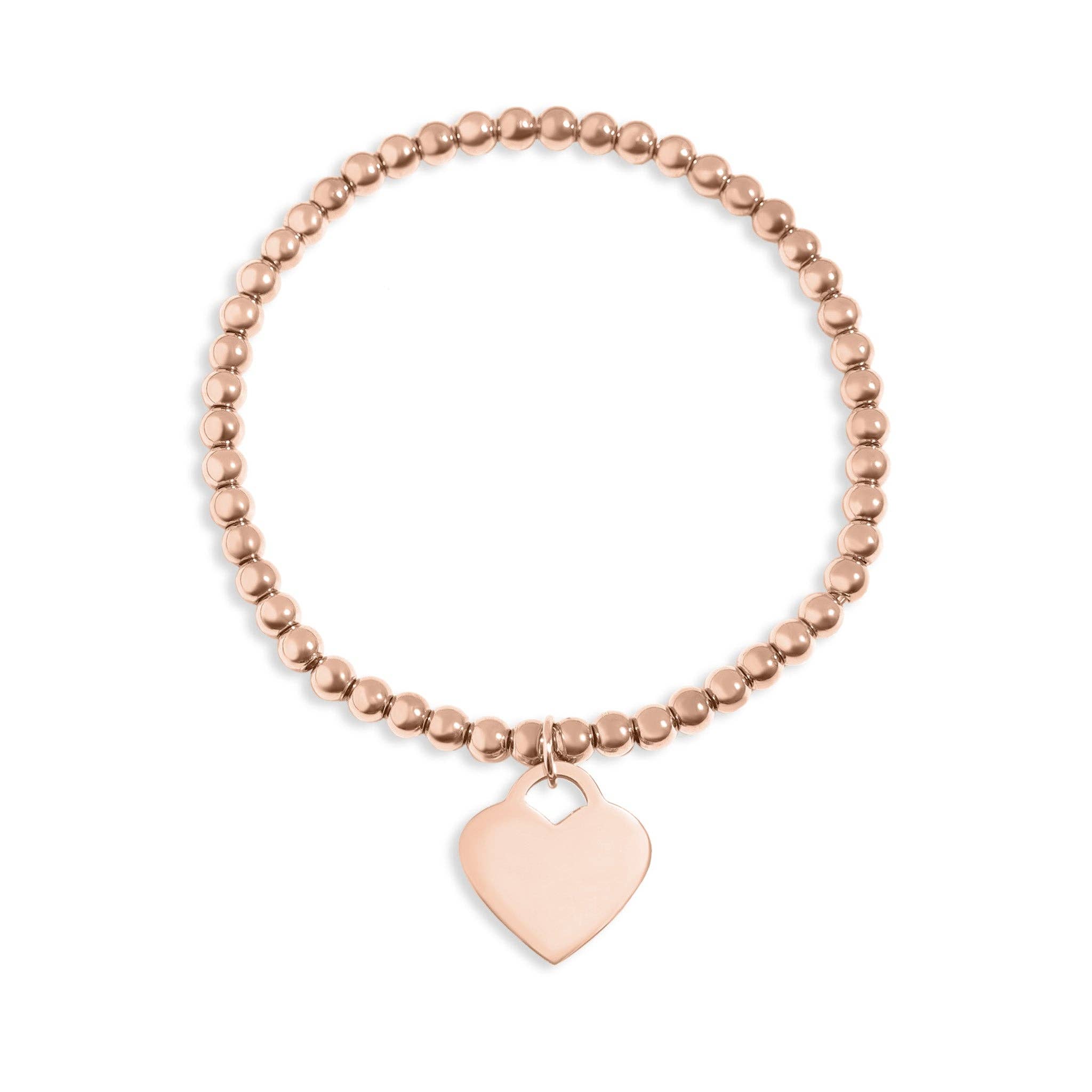 Beaded Stretch Bracelet With Heart