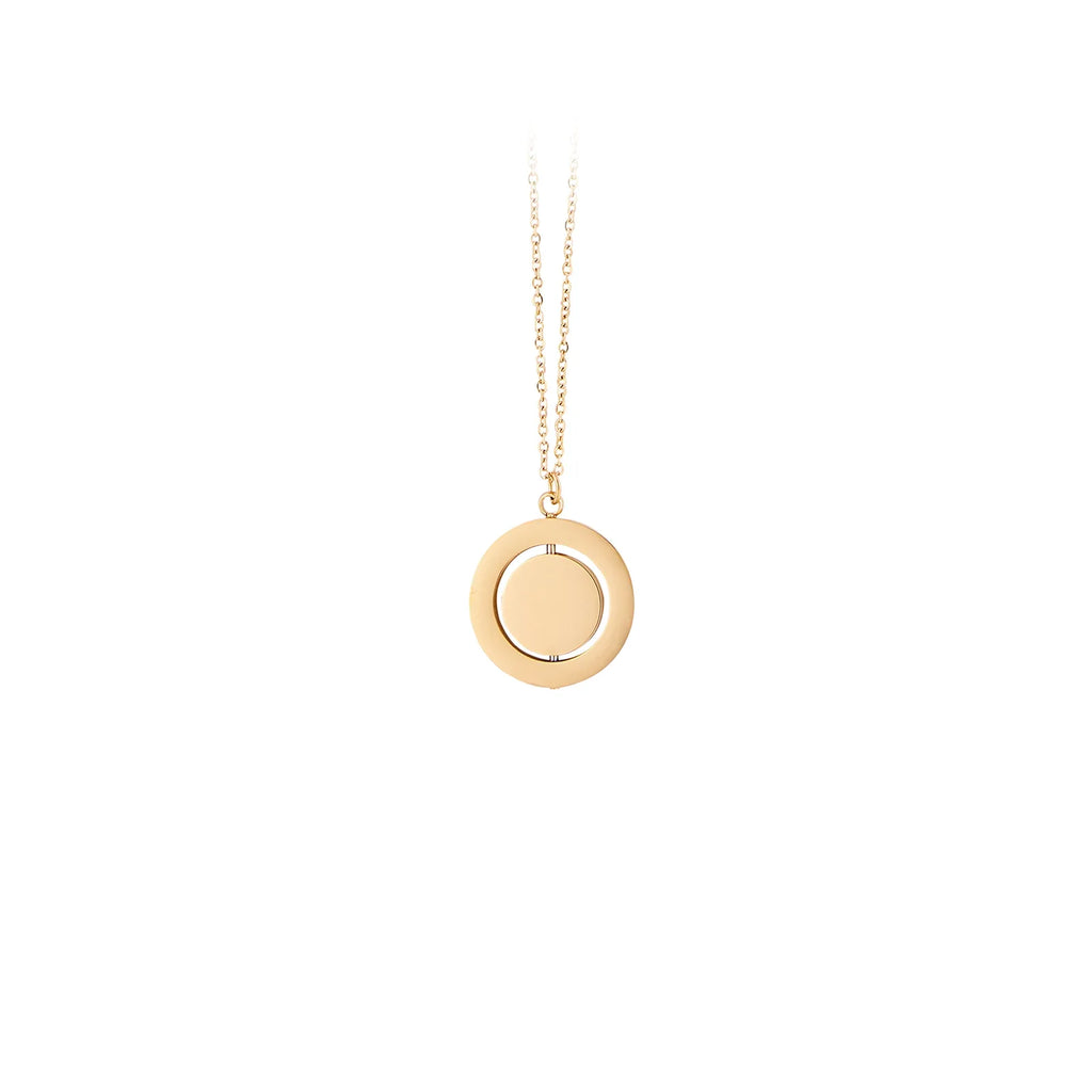Gold Stainless Steel Spinner Necklace