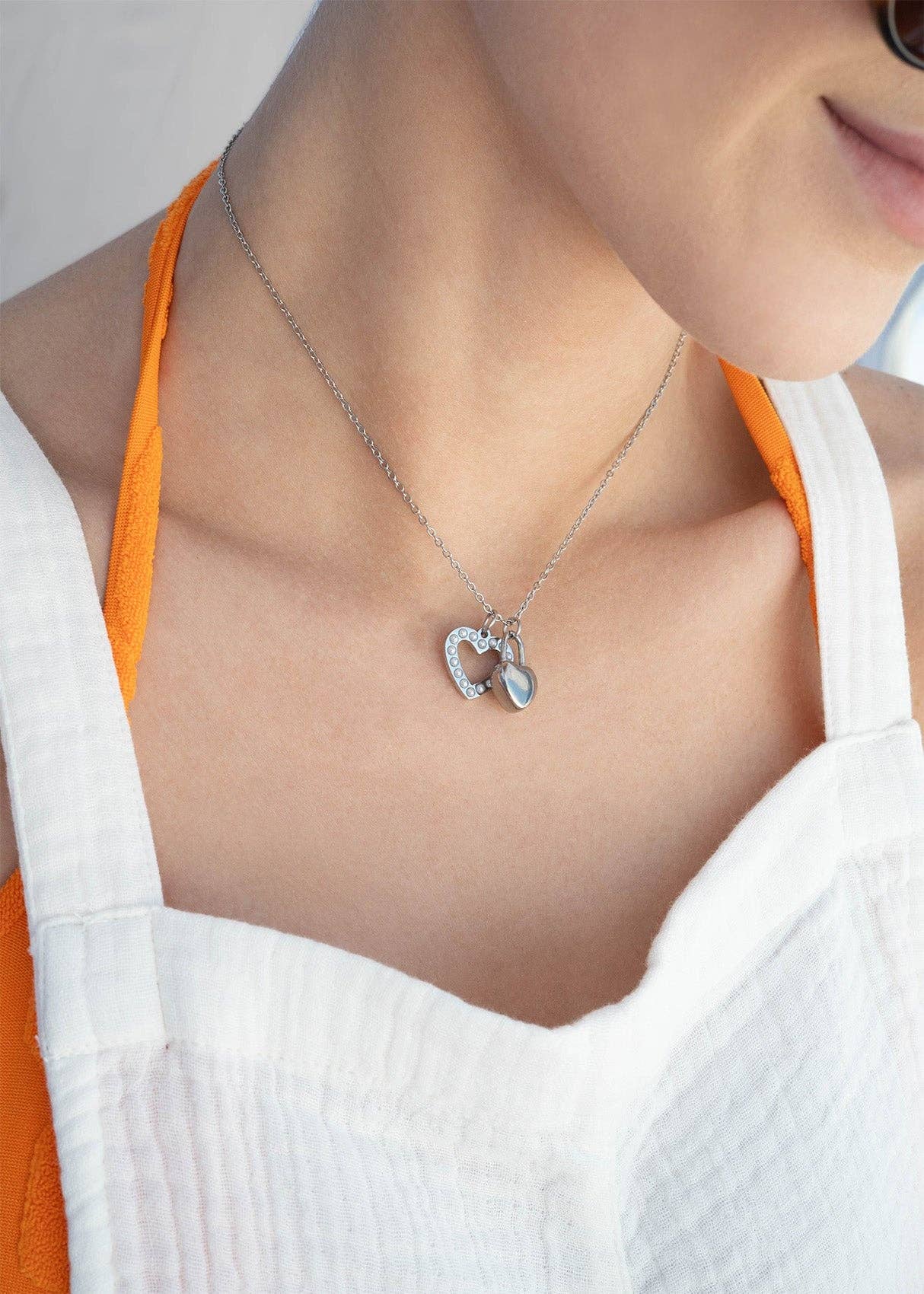 Heart Padlock Charm