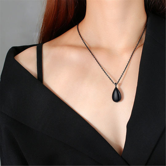 Human Ashes Teardrop Urn Pendant Necklace
