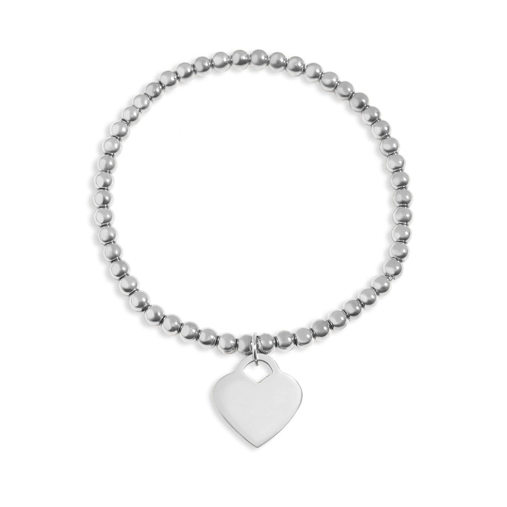 Beaded Stretch Bracelet With Heart