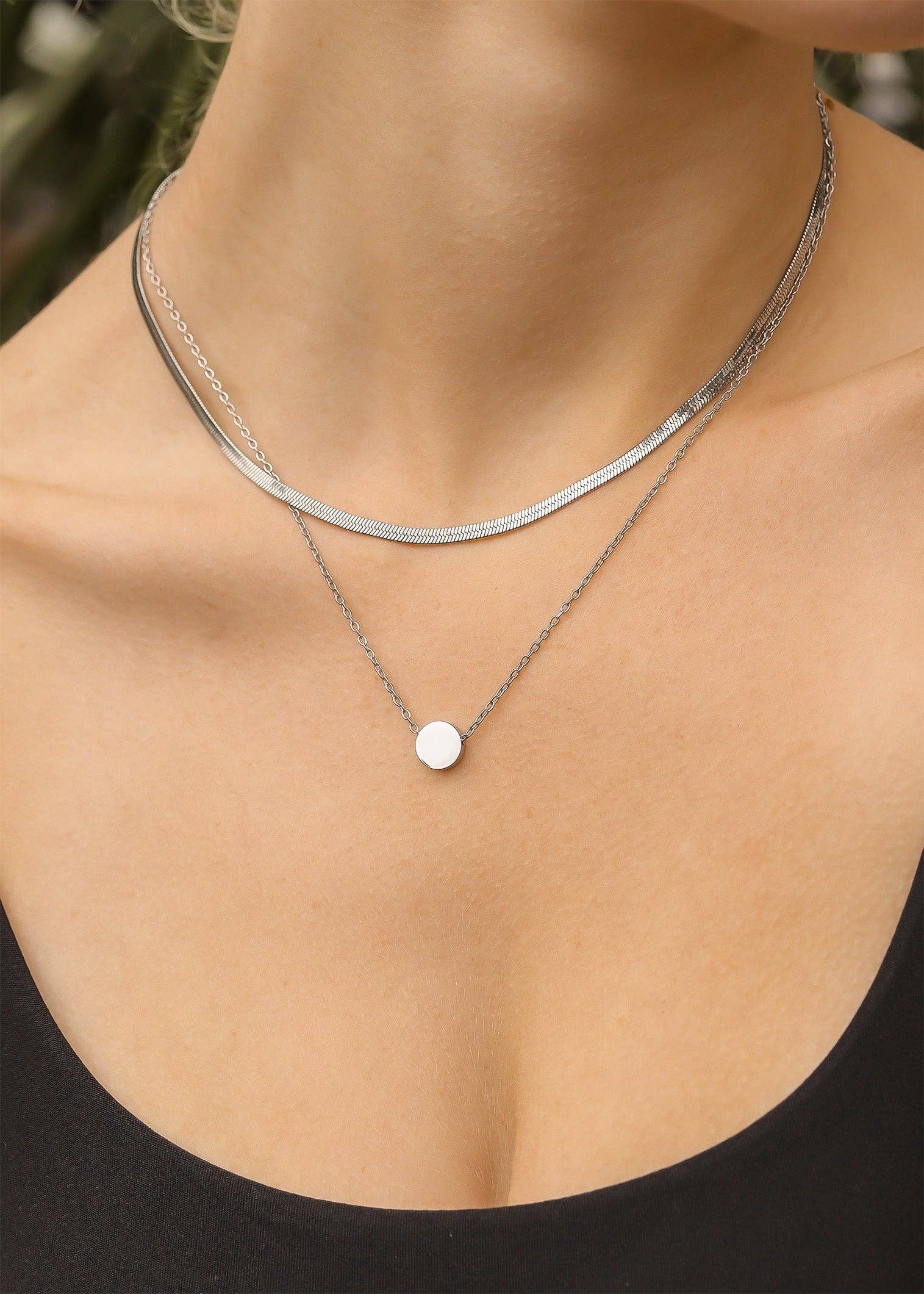 Mini Circle Necklace - 9mm Pendant & Chain