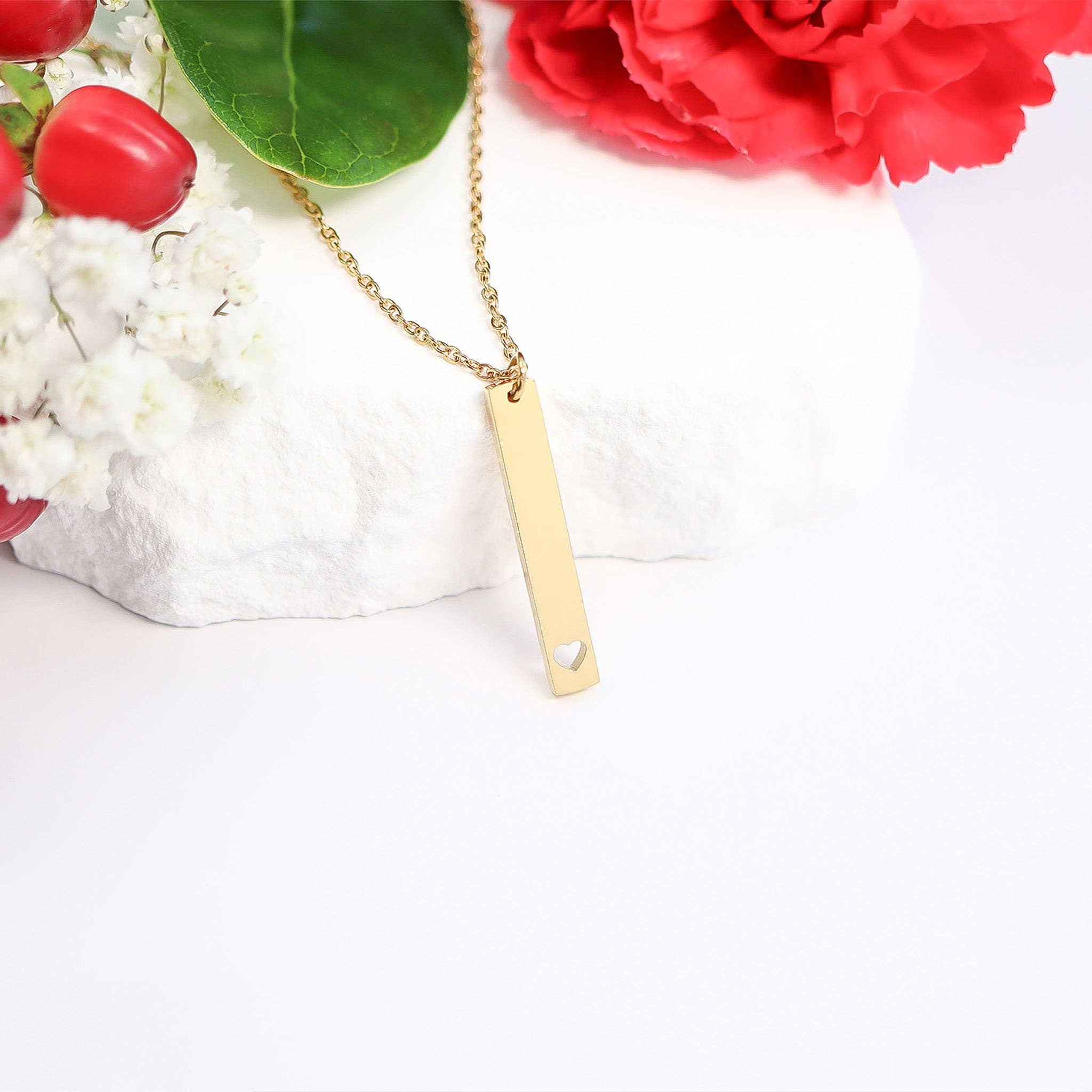 Vertical Bar Engravable Necklace