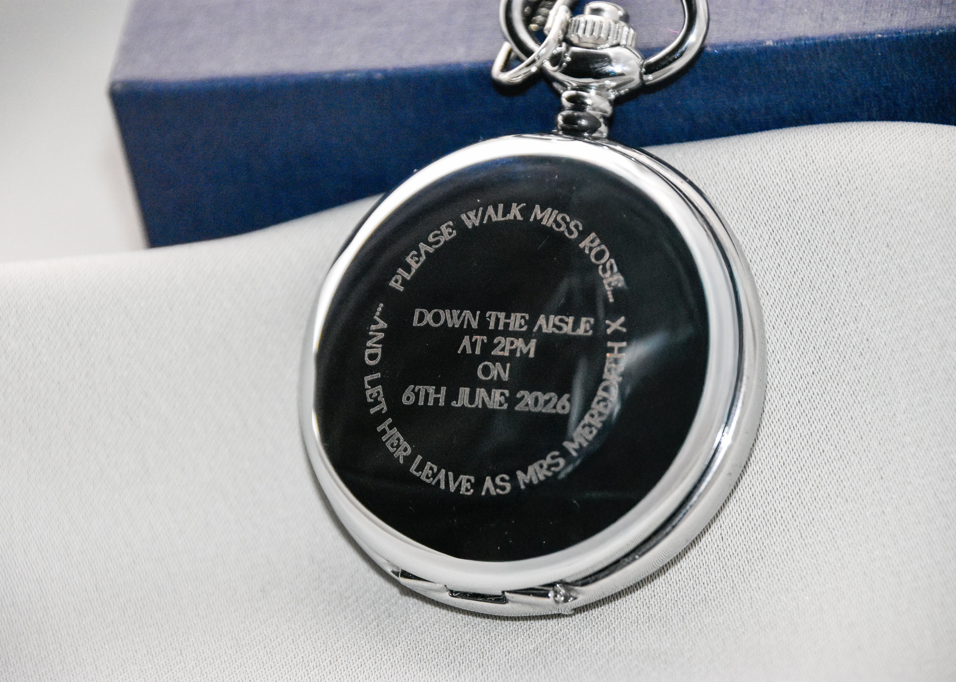 Bespoke Engraved Double Open Mechanical Pocket Watch