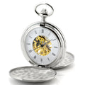 Bespoke Engraved Double Open Mechanical Pocket Watch