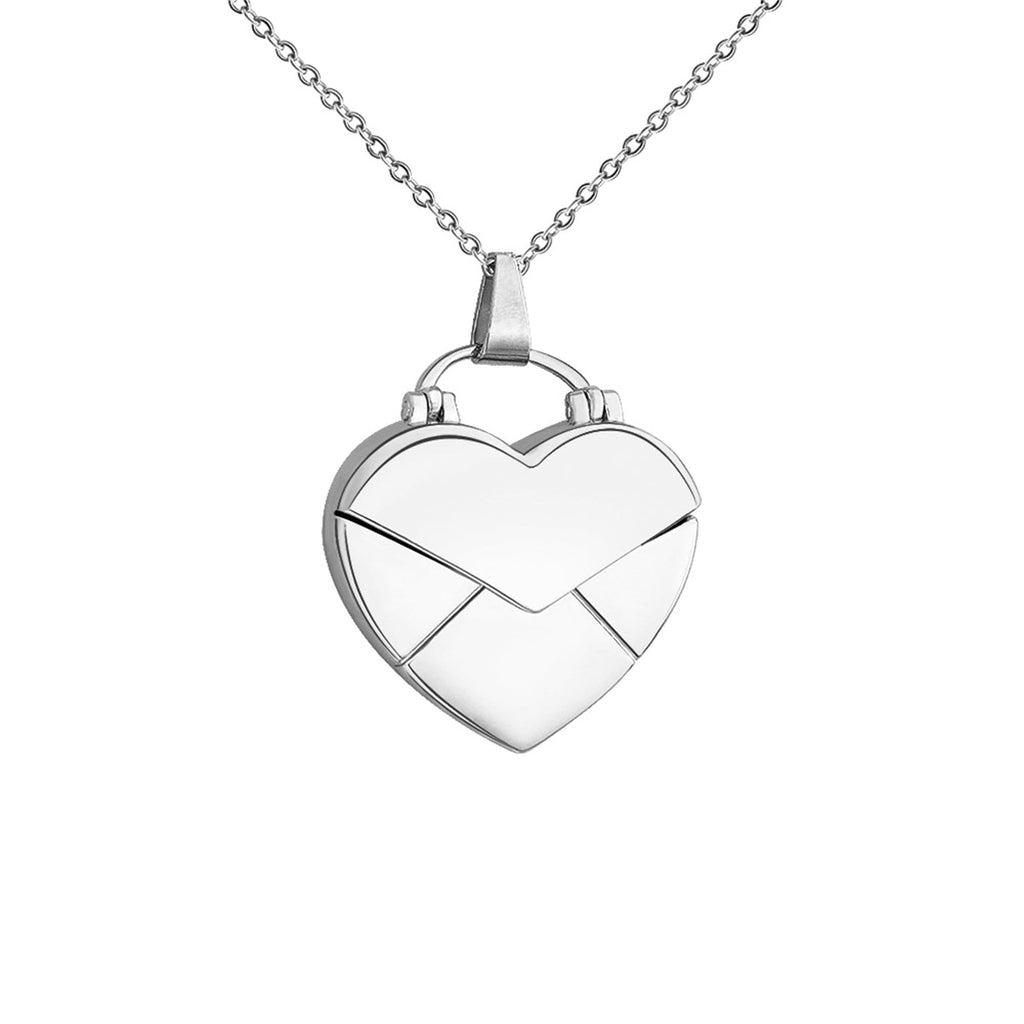 Custom Heart Photo Locket Necklace in Stainless Steel