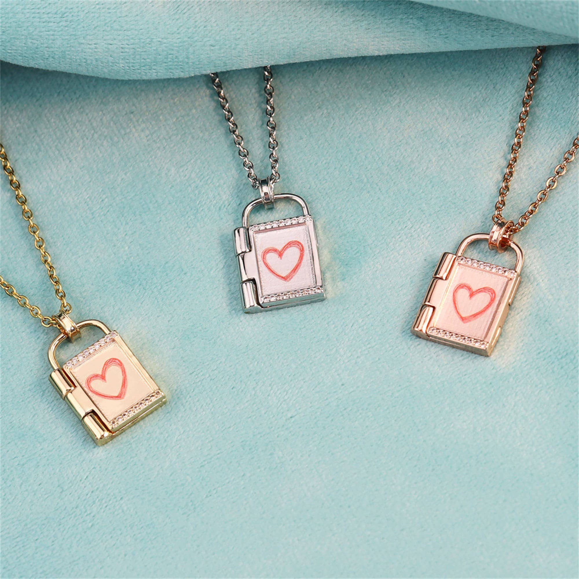 Custom Lock Photo Locket Necklace