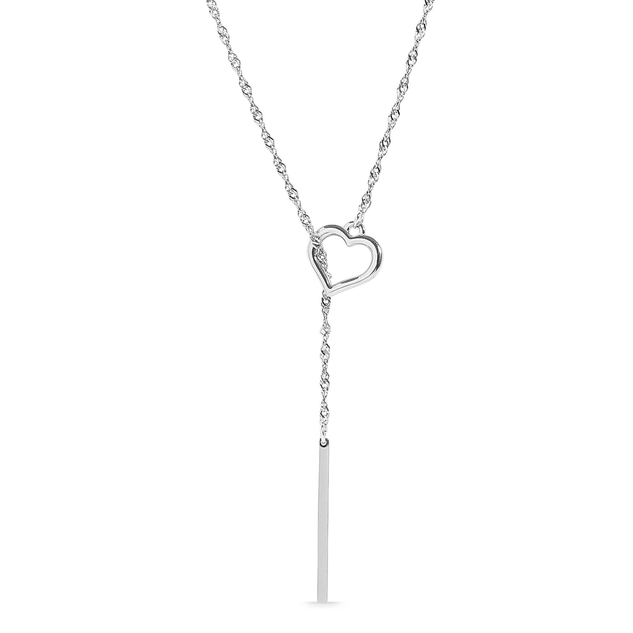 Y-Neck Necklace - Heart Pendant