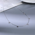 Dainty Round Charm Station Necklace in 925 Sterling Silver