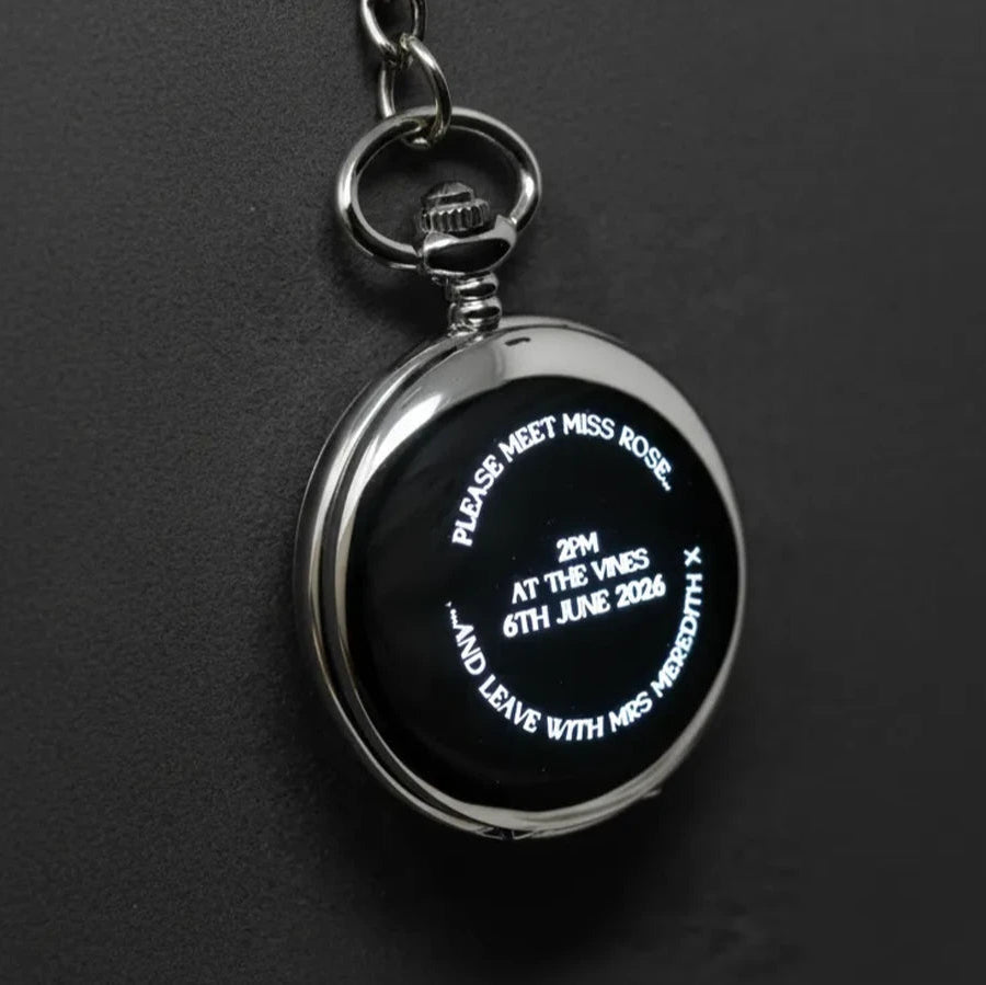 Bespoke Engraved Double Open Mechanical Pocket Watch