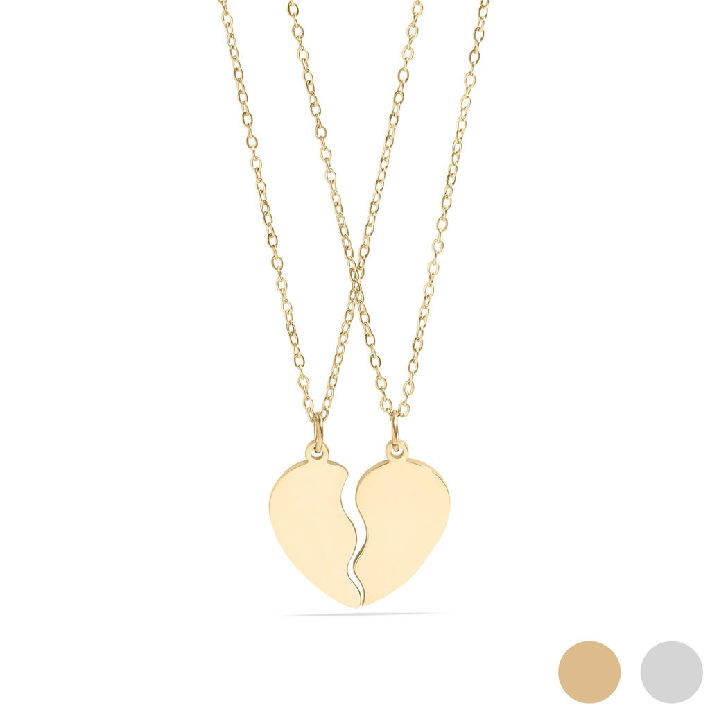 Break Apart Heart Necklace Set