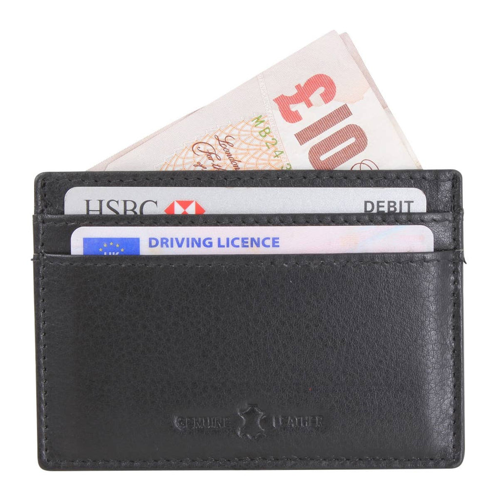 Leather Slim Card Holder with RFID lining