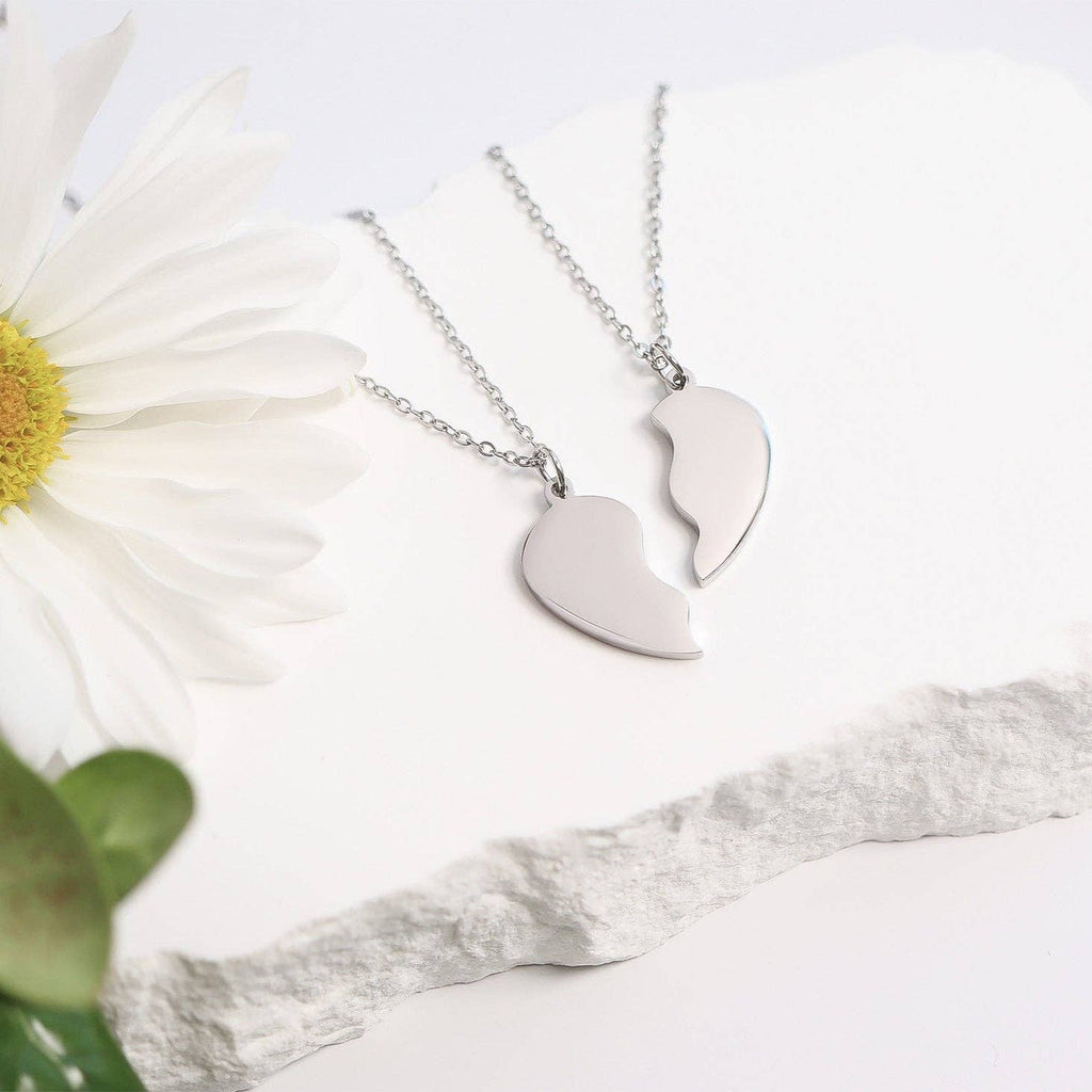 Break Apart Heart Necklace Set