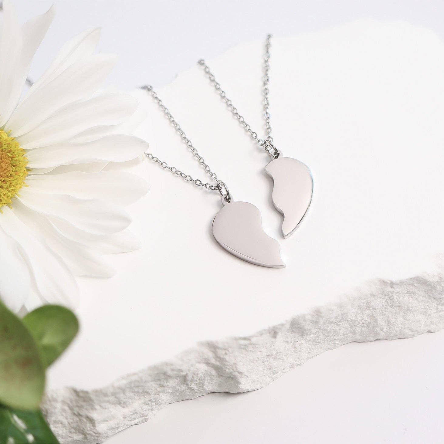 Break Apart Heart Necklace Set