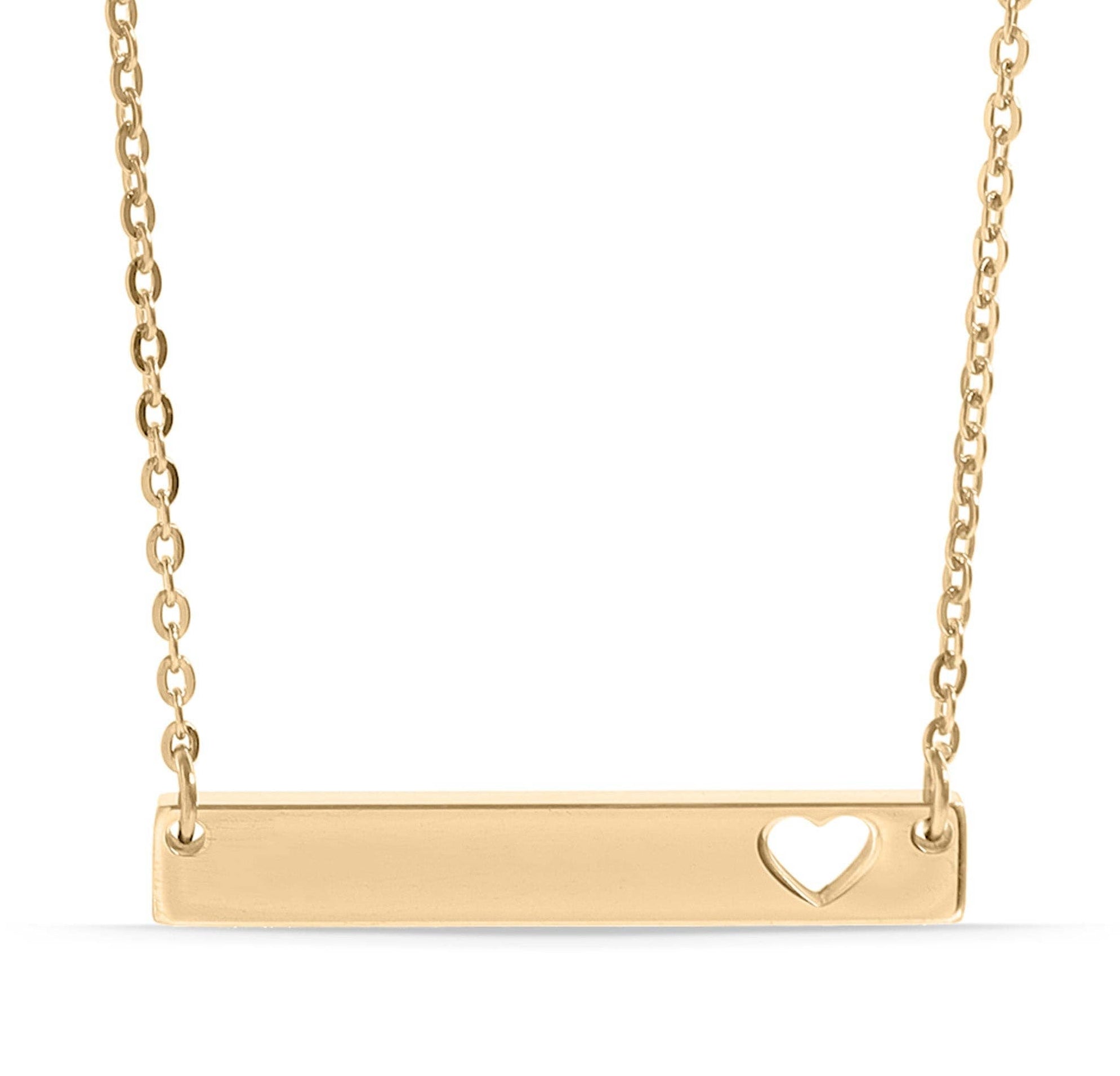 Heart Cutout Bar Necklace