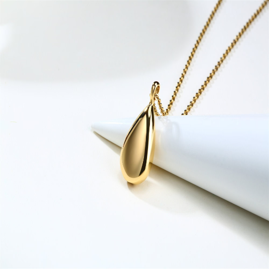 Human Ashes Teardrop Urn Pendant Necklace