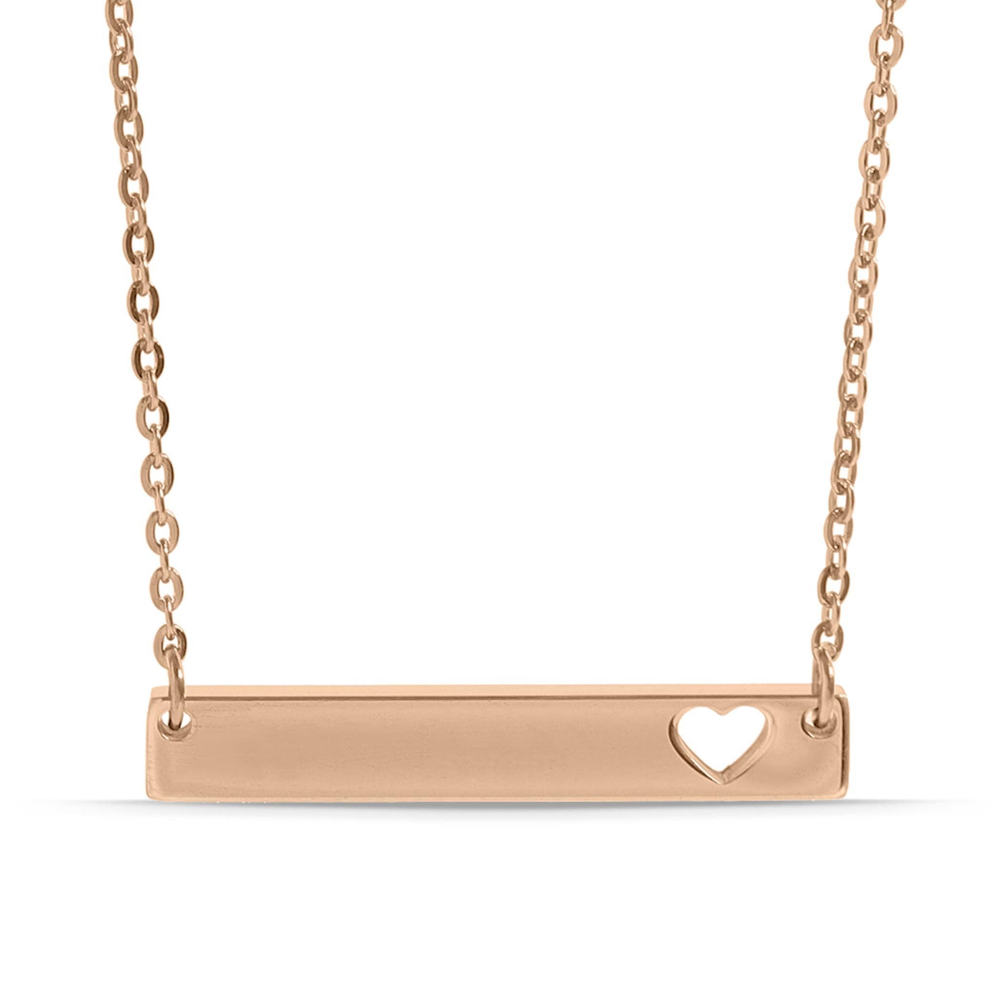 Heart Cutout Bar Necklace