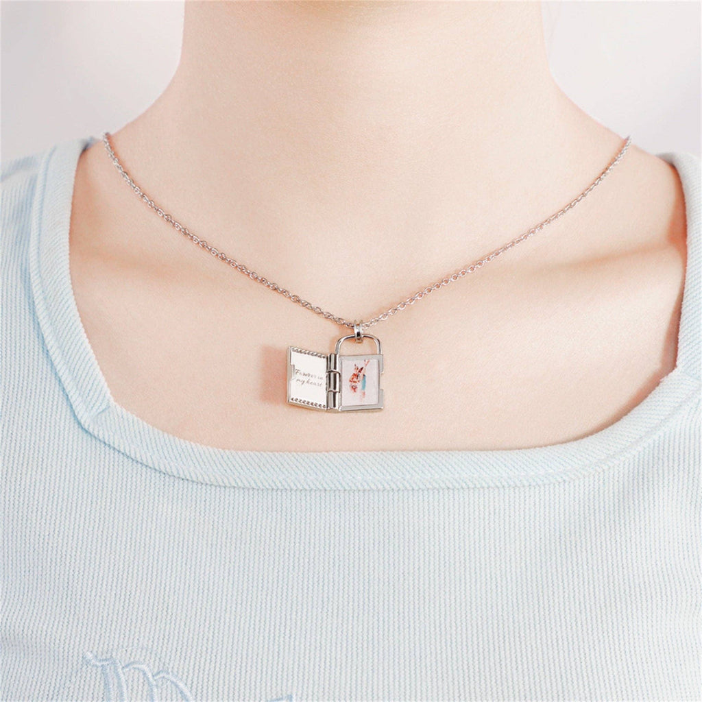 Custom Lock Photo Locket Necklace